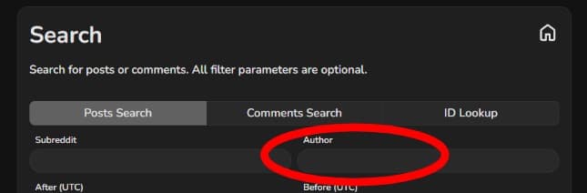 Screenshot of Arctic Shift search results for a Reddit ticket seller